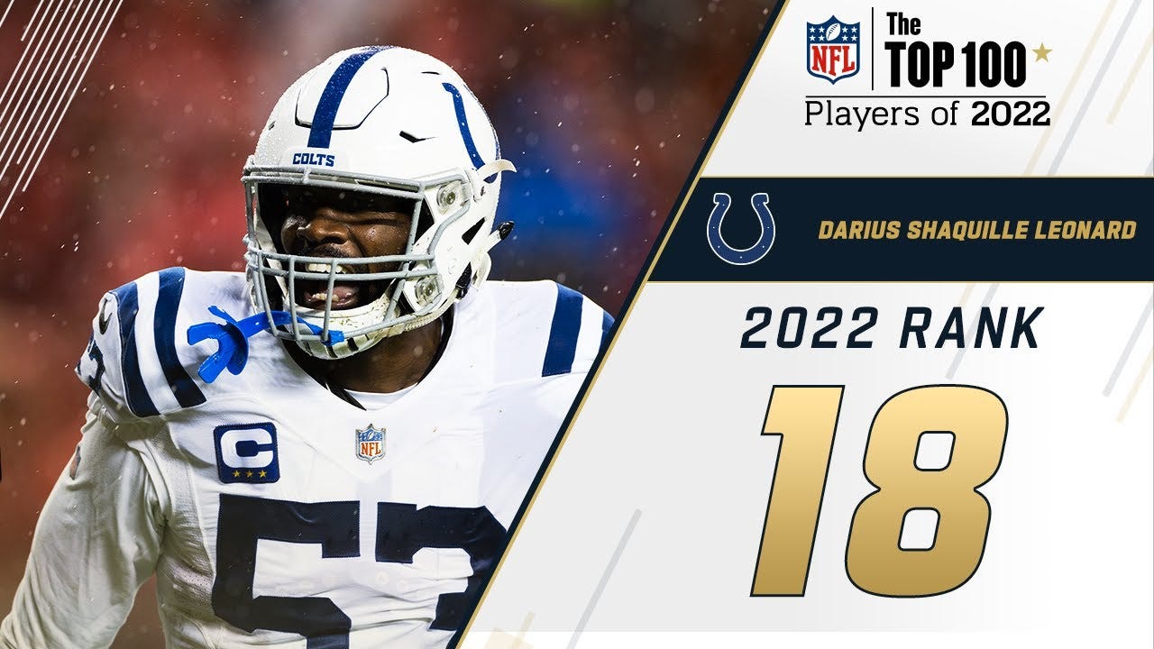 18 Darius Shaquille Leonard (LB, Colts) | Top 100 Players in 2022 - YouTube