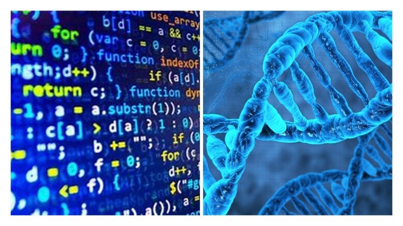 DNA USES A CODING LANGUAGE SIMILAR TO COMPUTER PROGRAMMING – Evolution is a  Myth