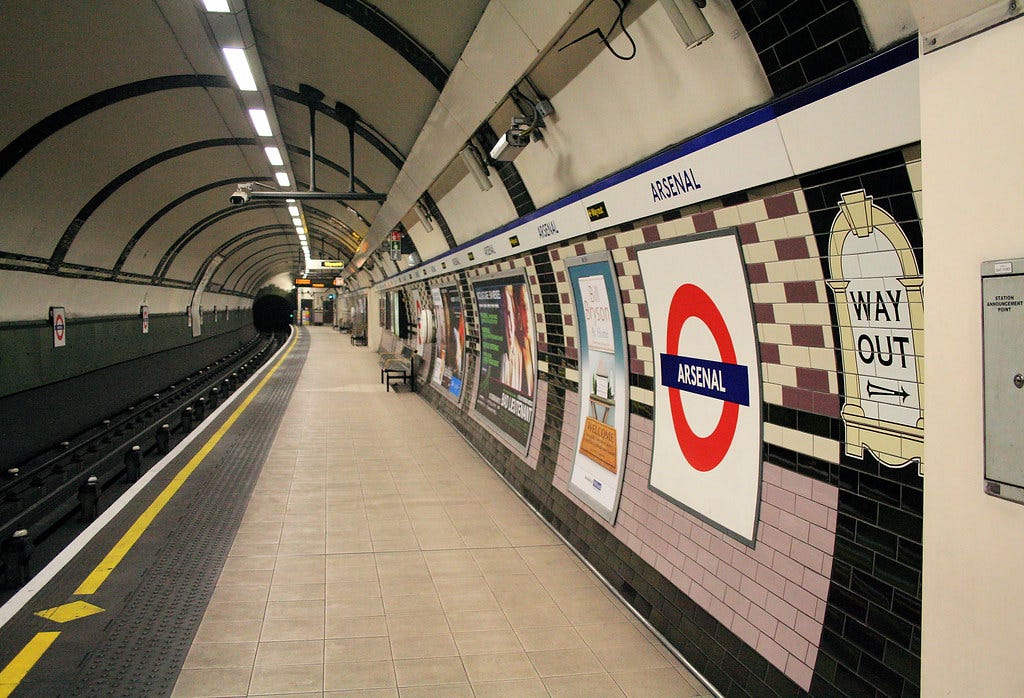 Arsenal Underground station | W/B platform looking west | Flickr