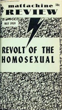 Front cover of the May 1959 issue of the Mattachine Review, an American LGBT magazine