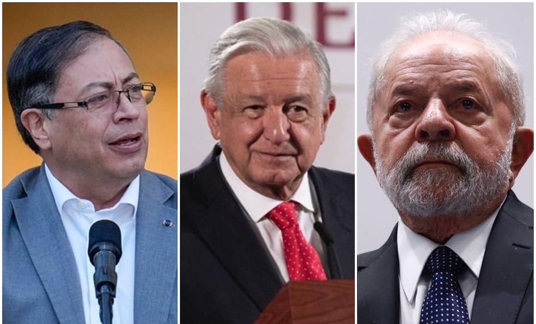 Los presidentes de Colombia, Gustavo Petro, de México, Andrés Manuel López Obrado;  y de Brasil, Luiz Inácio Lula da Silva, buscarán nuevamente mediar la crisis electoral desatada en Venezuela. Foto: AP y Archivo