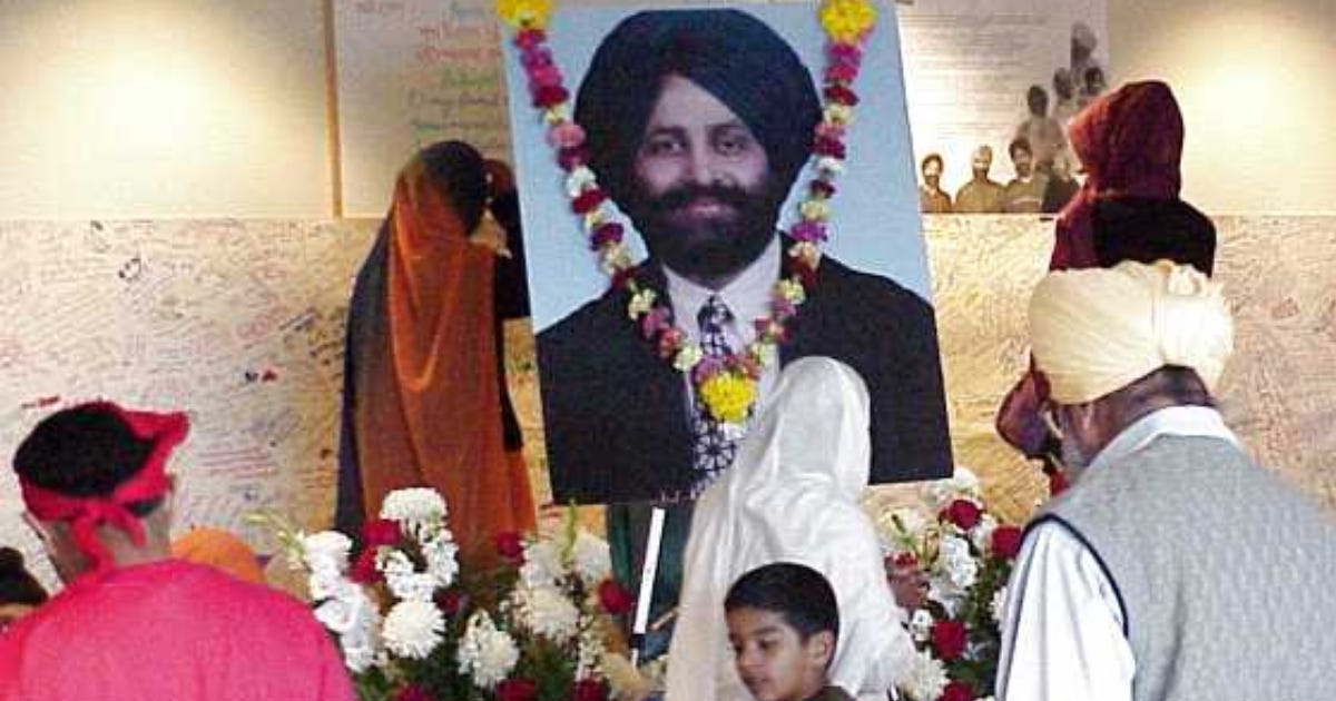 Photo from a memorial service for Balbir Singh Sodhi, who is discussed in this piece.