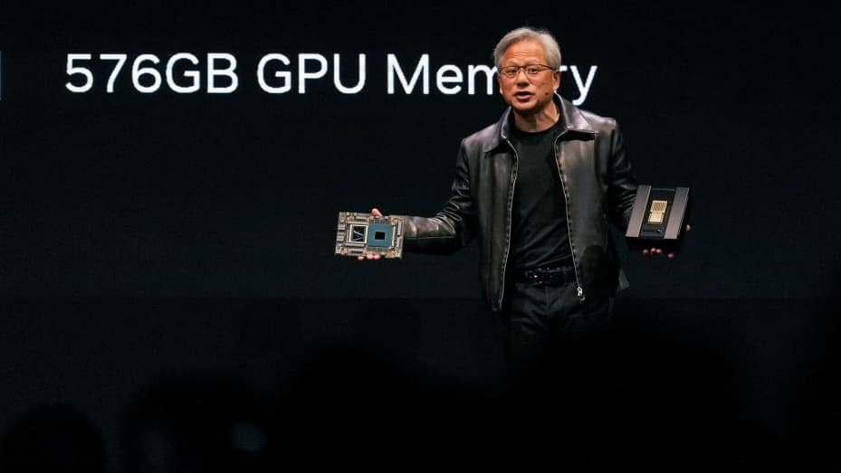 Nvidia president and CEO Jensen Huang speaks at the COMPUTEX forum in Taiwan. "Everyone is a programmer. Now, you just have to say something to the computer." (Photo by Walid Berrazeg/SOPA Images/LightRocket via Getty Images)