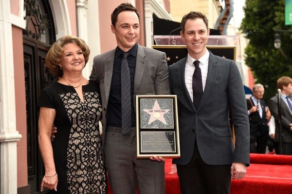 jim parsons with boyfriend for hollywood walk of fame 2015 gossip