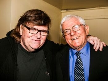 Michael Moore and Phil Donahue