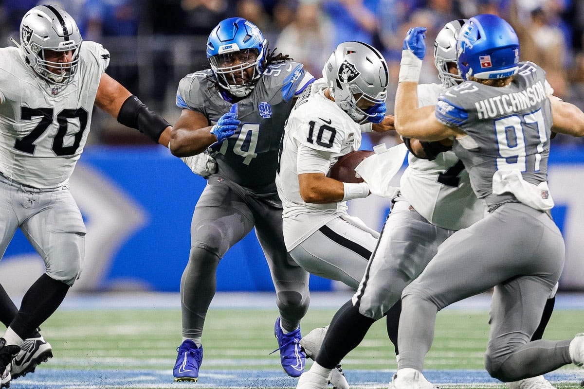 Las Vegas Raiders Insider Podcast: Complete recap of the loss to the  Detroit Lions - Sports Illustrated Las Vegas Raiders News, Analysis and More