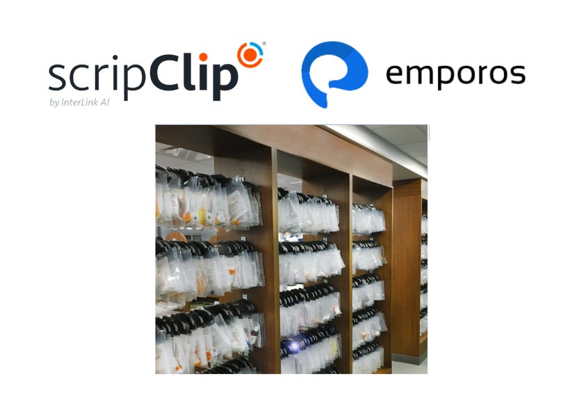  Emporos, the provider of the Pharmacy Commerce System including Point of Sale (POS), and InterLink AI, creator of scripClip, a state-of-the-art, lighted pharmacy will-call system, have entered a strategic partnership. Pharmacies now have access to a POS-integrated lighted will-call solution for streamlined prescription will-call, checkout, and return-to-stock processes.