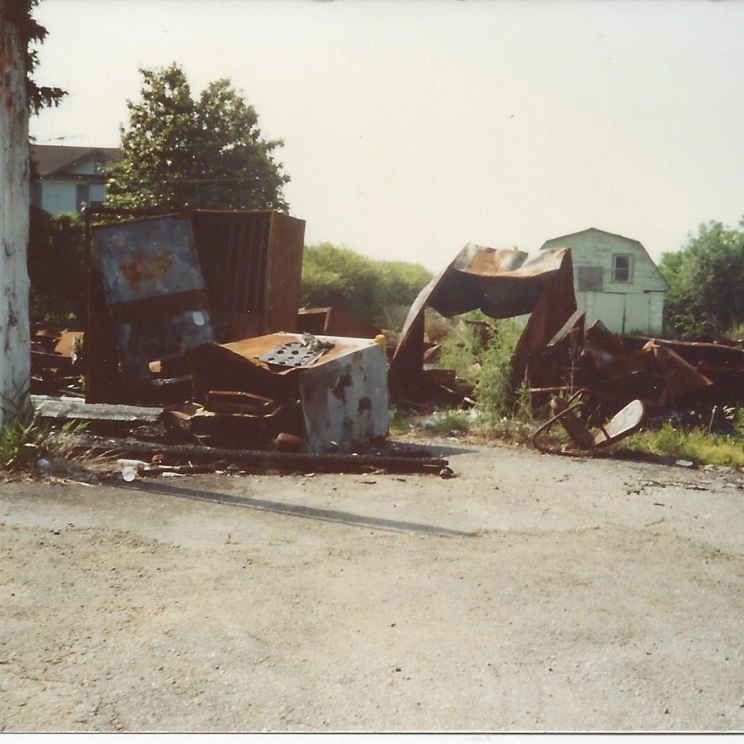 A pile of rubble where a general store used to be