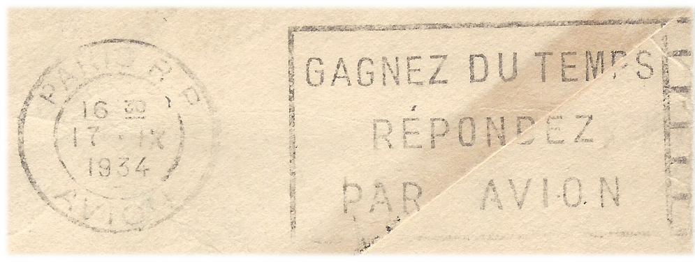 Paris air mail marking