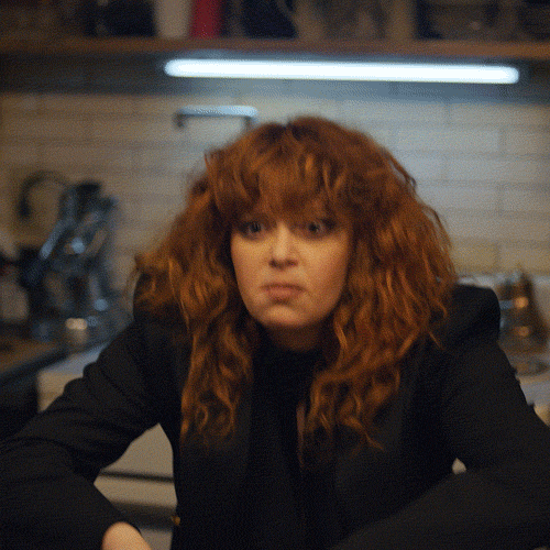 Clip from Russian Doll. A woman picks up a raw chicken and throws it to the floor.