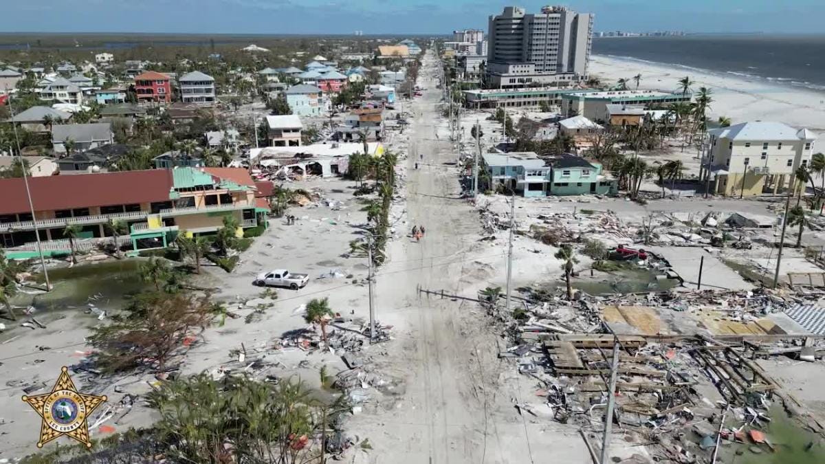 Aerial Footage Shows Devastation in Fort Myers Beach After Hurricane Ian