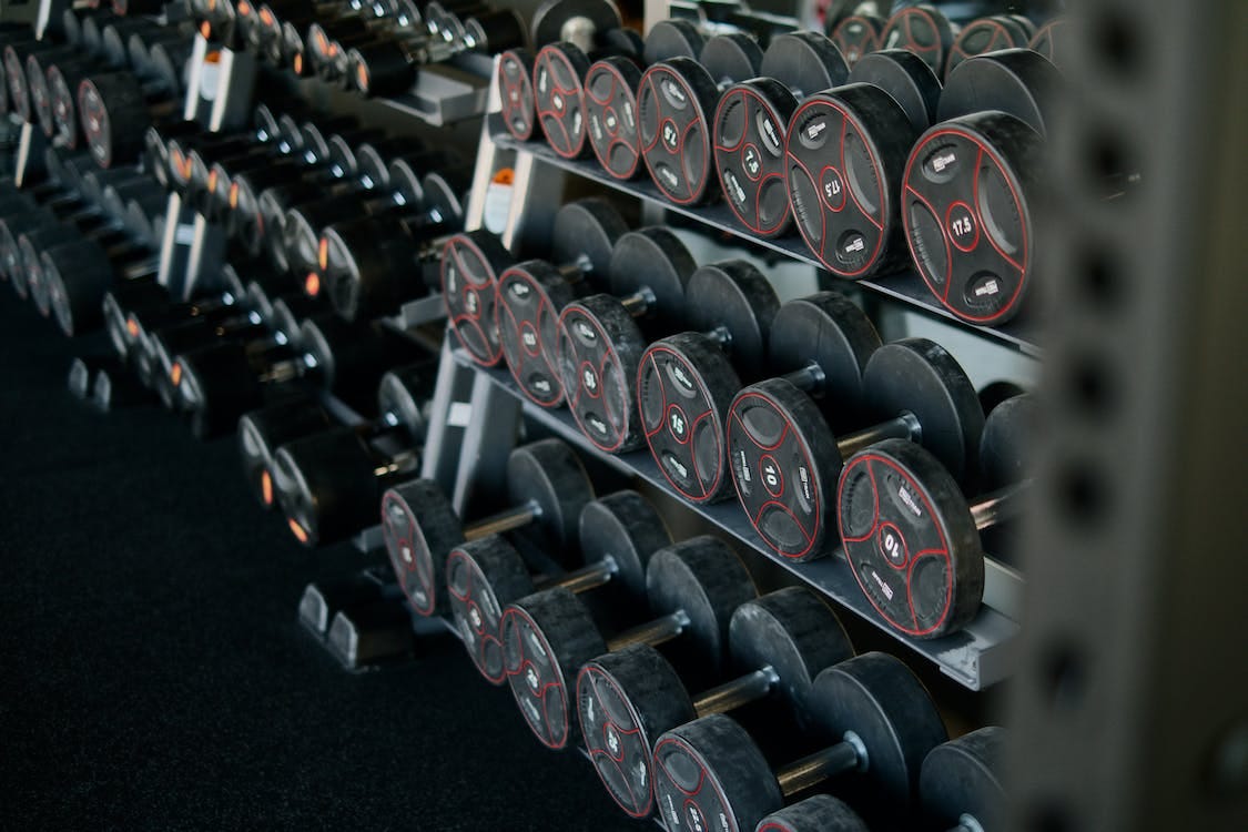 Free Black and Red Dumbbells Stock Photo