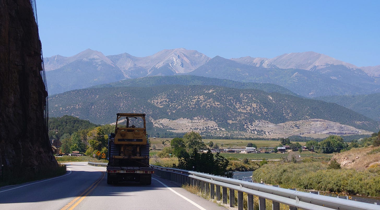 Colorado - road along the Arkansas river to Salida shortly before a section being repaired