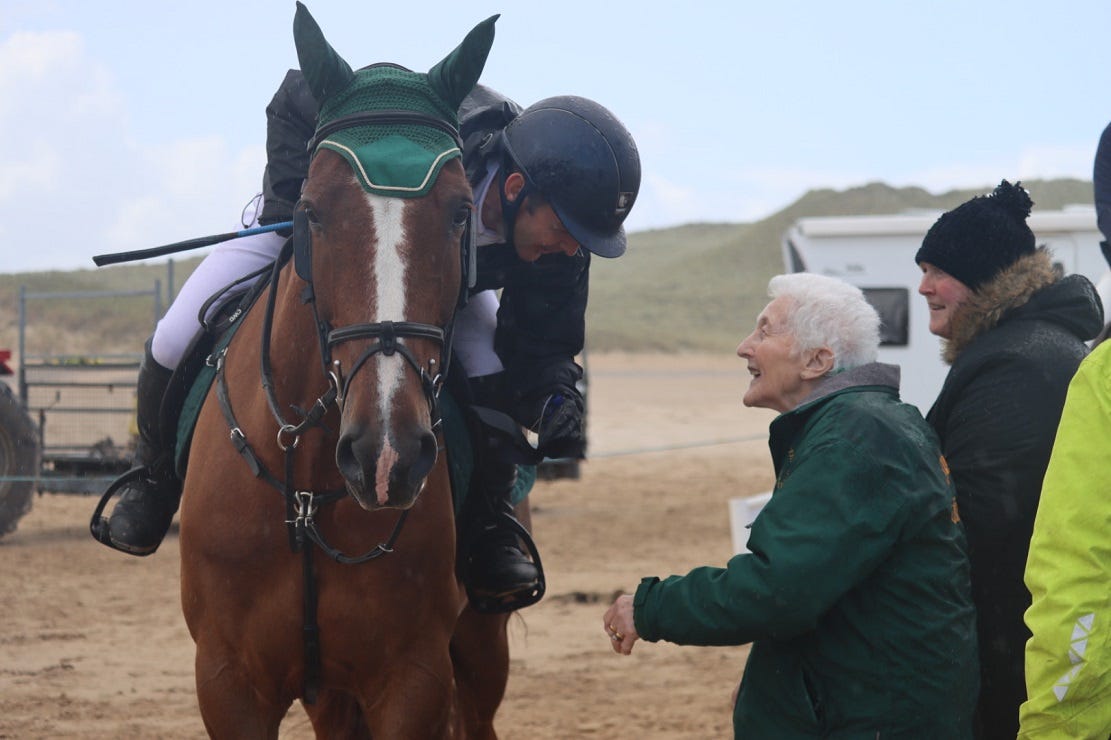 Rosaleen Smyth shares some good memories with Tirconaill riding club's Barry McGlynn