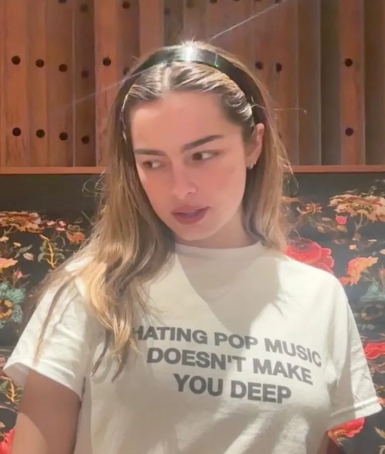 Addison Rae Hating Pop Music Doesn't Make You Deep T-Shirt - CreativeTDesign