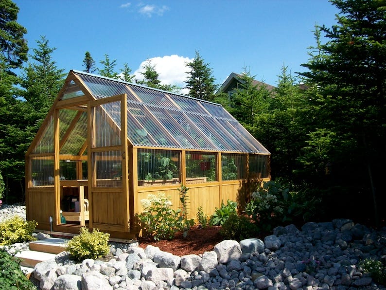 9 x 16 Greenhouse Plans Polycarbonate covered cedar wood image 1