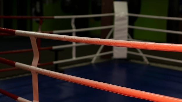 Foto gratuita vista frontal del ring de boxeo vacío