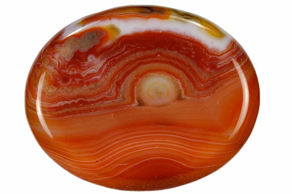 1.9" Polished Banded Carnelian Agate Worry Stones For Sale - FossilEra.com