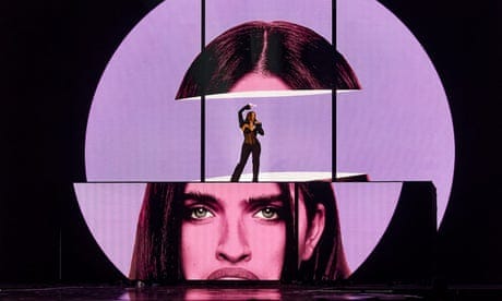 The UK's entry for this year's Eurovision song contest, Mae Muller, performs in Liverpool. Photograph: Andy Von Pip/Zuma/Shutterstock