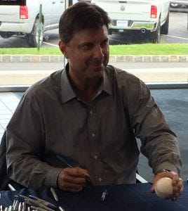 Danielle McCartan Interviews former Yankees first baseman Tino Martinez as Nielsen Jeep Dodge Ram Chrysler in East Hanover, NJ 