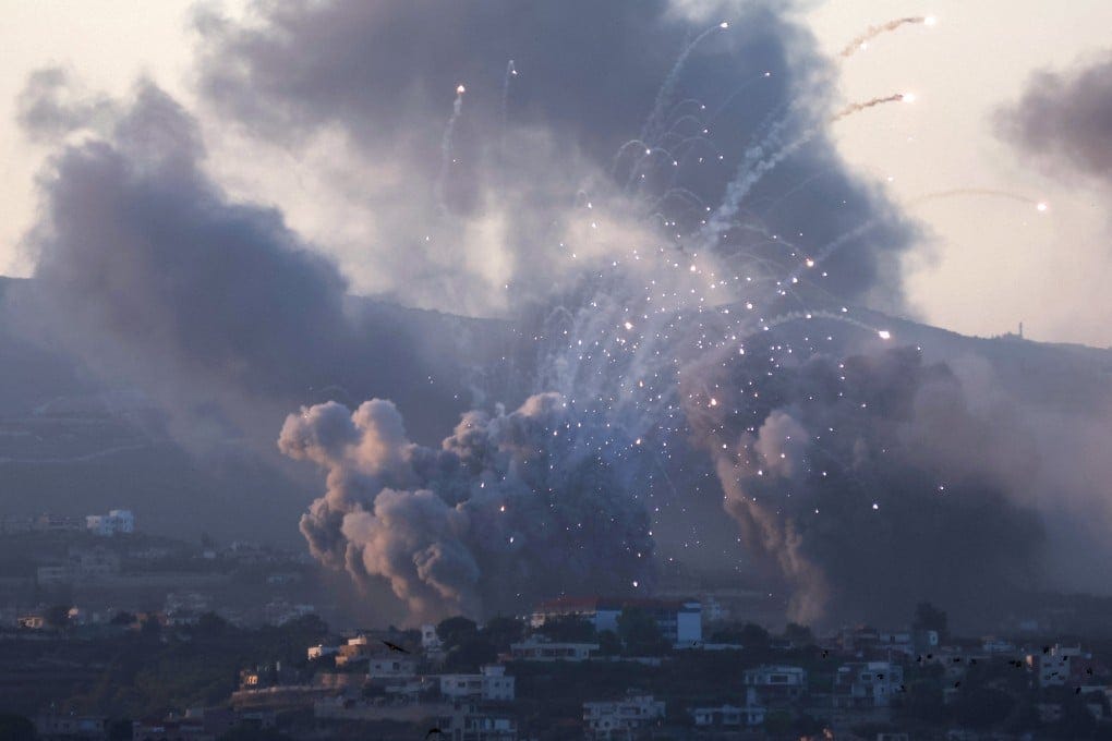 Smoke billows over southern Lebanon following Israeli strikes on Monday as cross-border hostilities with Hezbollah intensify. Photo: Reuters