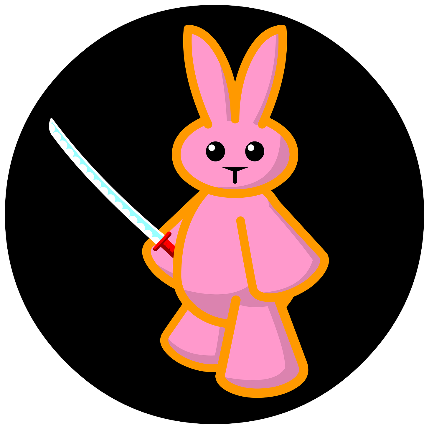 Samurai Lapin, a pink bunny with a sword.