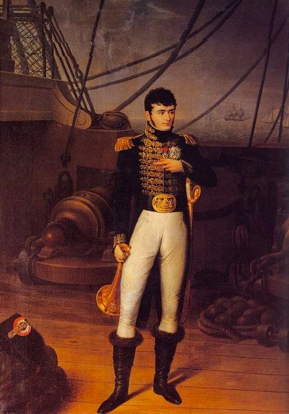 Portrait of Jerome Bonaparte on the Bridge of a Ship. Circa 1805-1806. Source.
