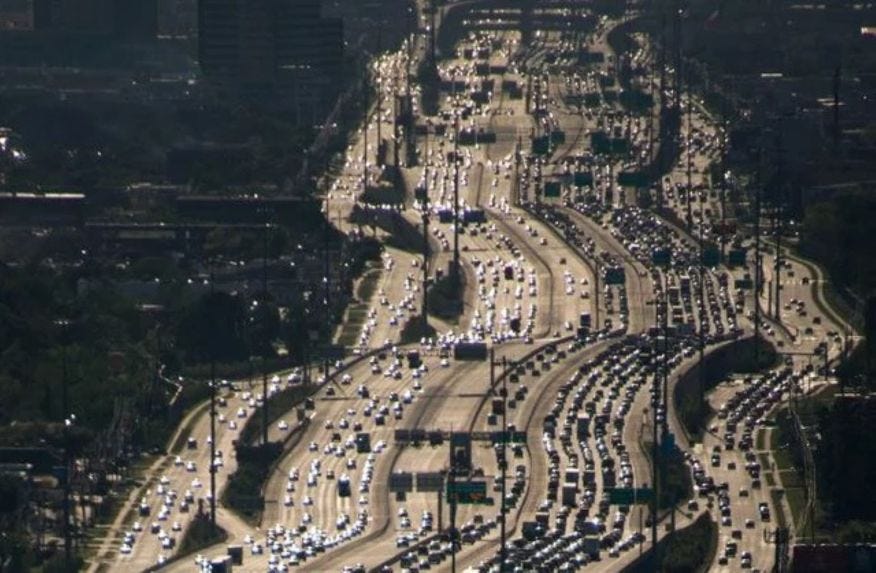 Dizzying photo of world's widest freeway sparks mass debate online: 'There  is traffic, even with all those lanes'
