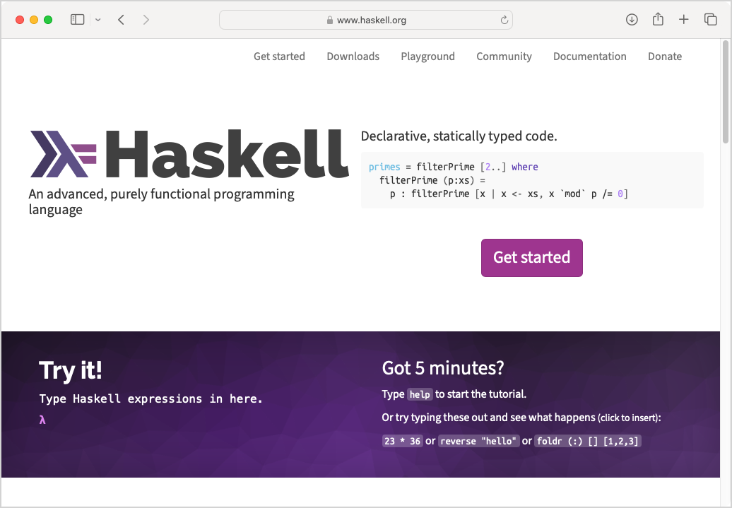 Haskell home page