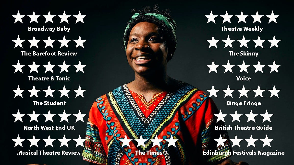 May be an image of 1 person and text that says "Broadway Baby The Barefoot Review Theatre TheatWeekly Weekly Theatre & Tonic The Skinny The Student Voice North West End UK Binge Fringe Musical Theatre Review British Theatre Guide The Times Edinburgh Festivals Magazine"