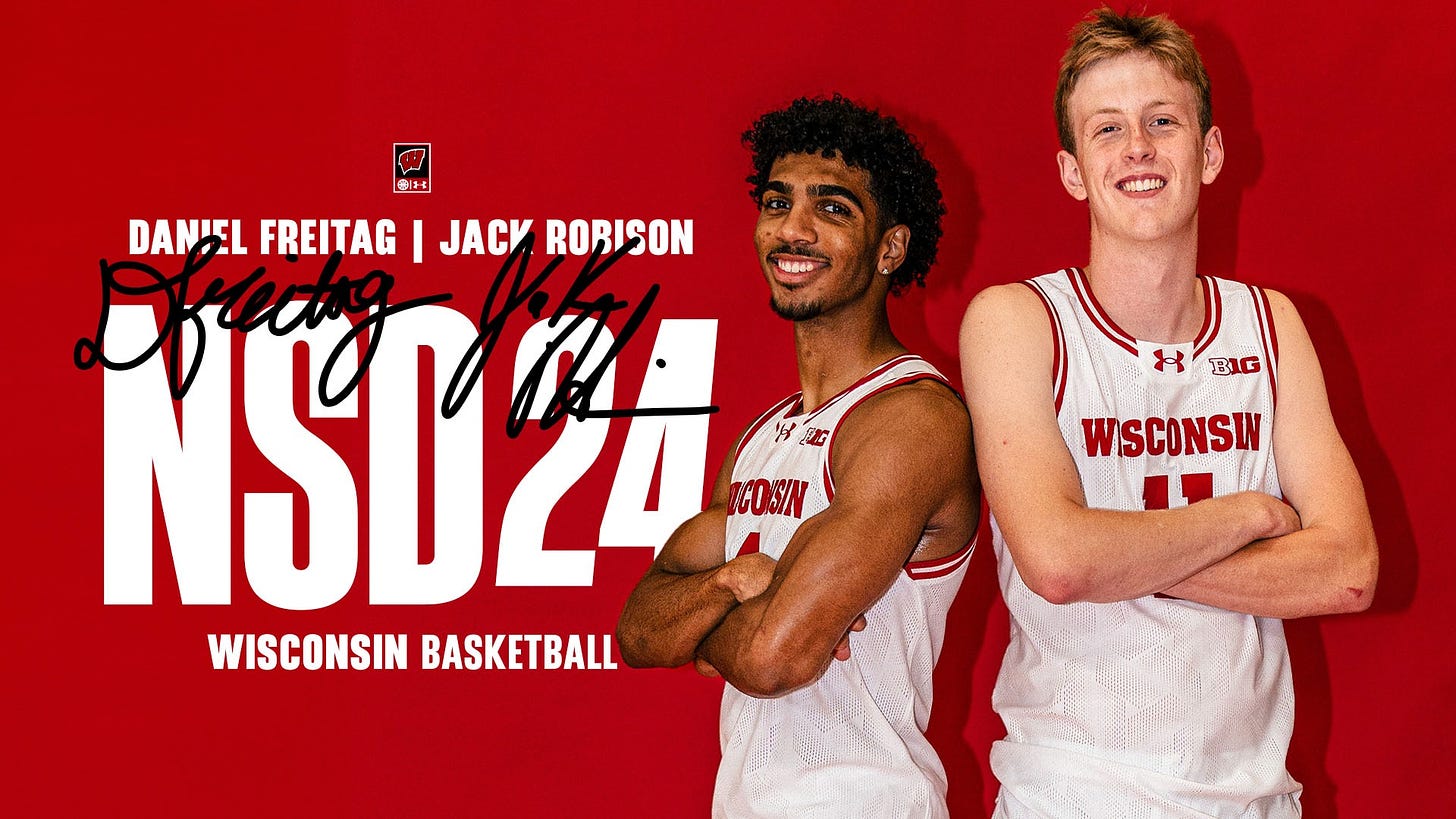 Men's basketball signs two commits in 2024 Class | Wisconsin Badgers
