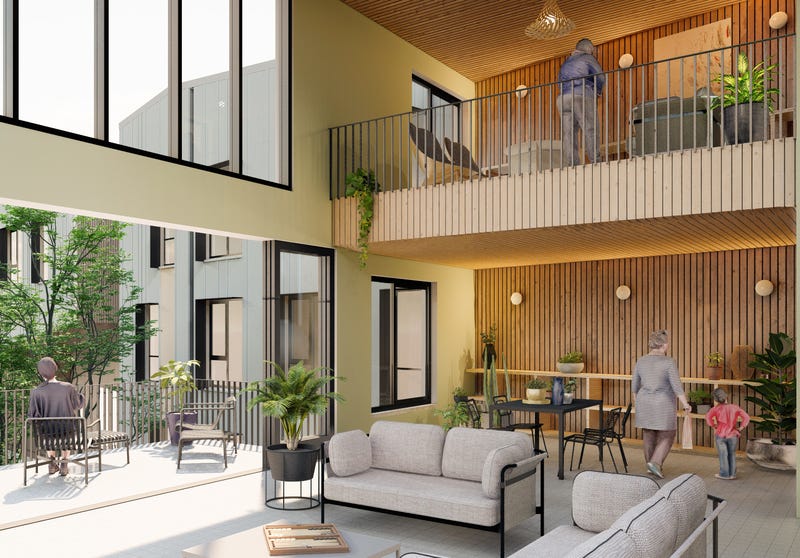 La habitación del sol en verano, con los paneles abiertos