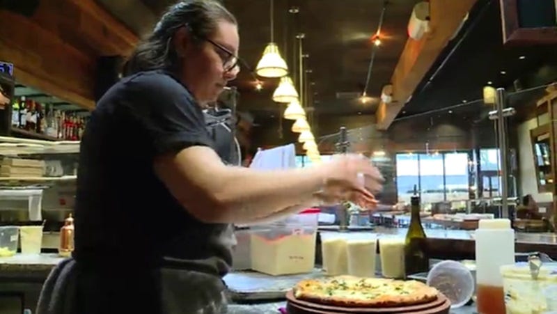 A pizza being made at Oven and Shaker in Portland, January 20, 2024 (KOIN) A pizza being made at Oven and Shaker in Portland, January 20, 2024 (KOIN)