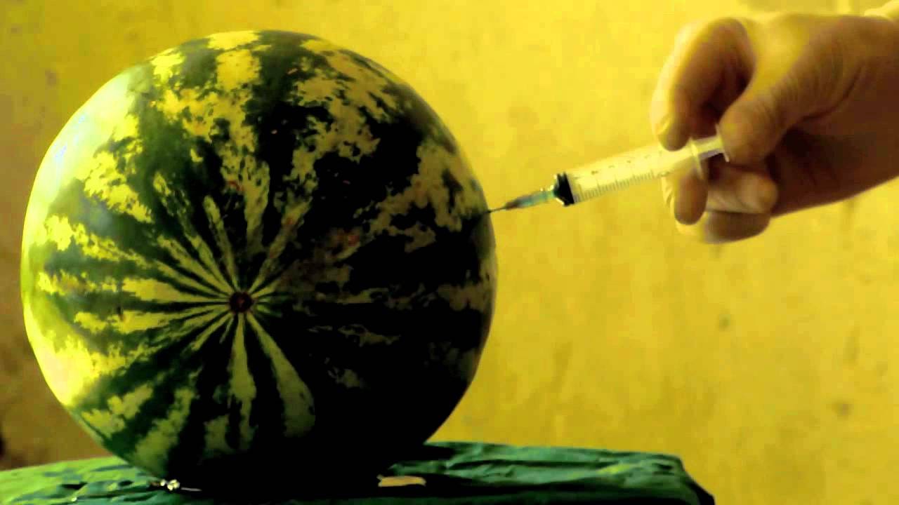 watermelon injection and explosion - YouTube