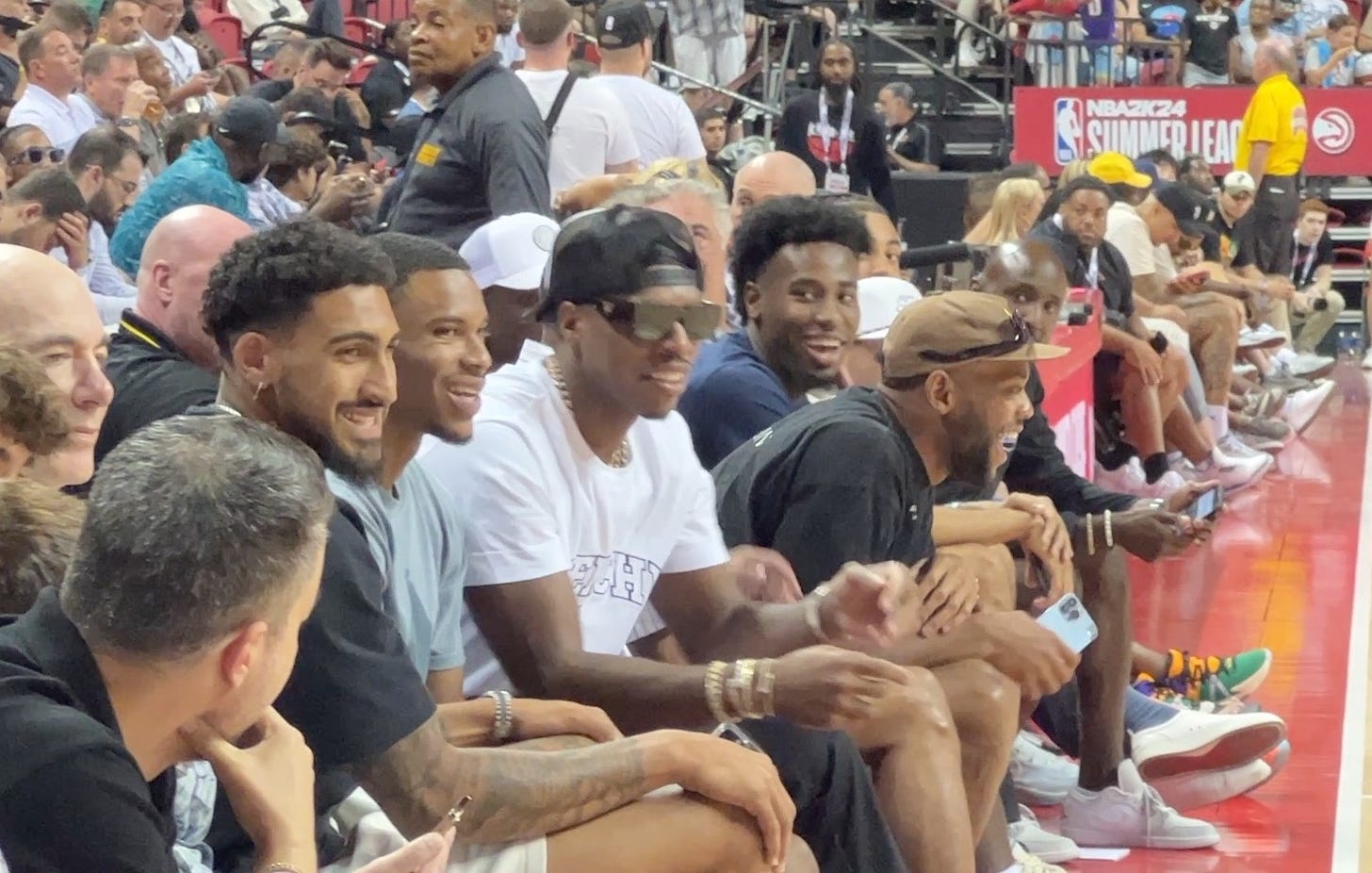 Obi Toppin with his new Pacers teammates at Summer League.