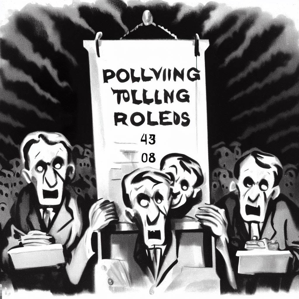 scary polling data, 1930s cartoon