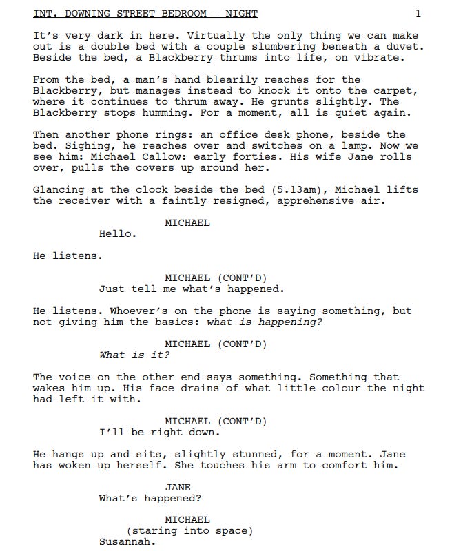 From Black Mirror - 101 The National Anthem script