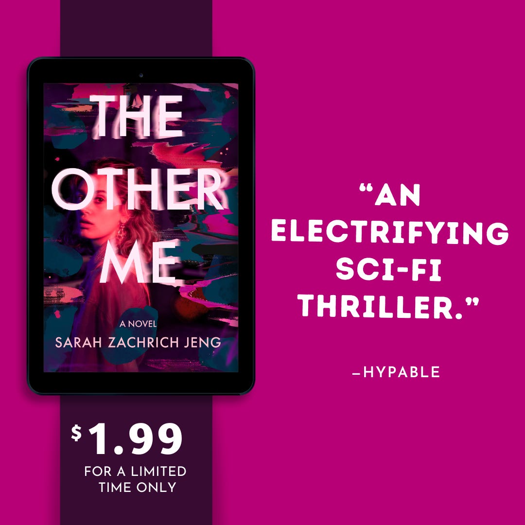 THE OTHER ME, which Hypable called "An electrifying sci-fi thriller," is $1.99 for a limited time only at all e-book retailers!