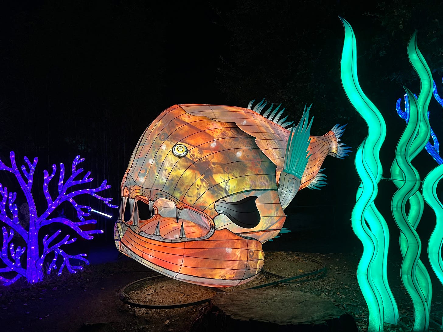 this glowing anglerfish, or something similar, was at least 8 feet tall