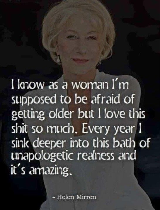 This may contain: helen mirren quote about being in love with someone who is not afraid to be married