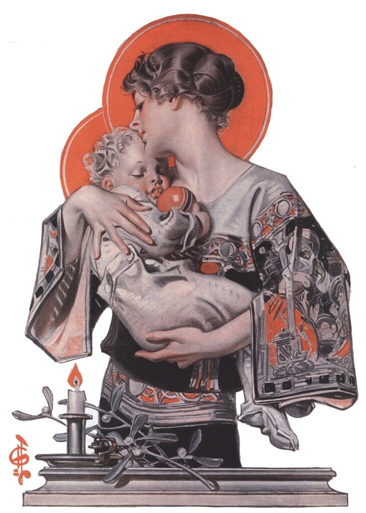Modern Madonna and Child, J.C. Leyendecker, turpentine and oils, 1922 :  r/Art