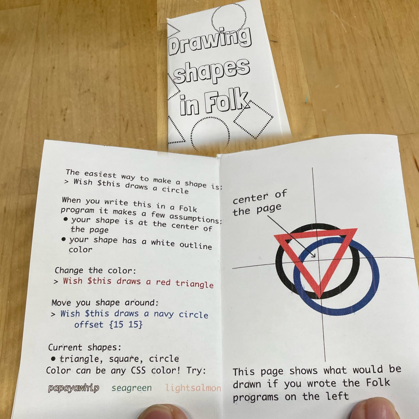 a zine showing how to draw things in Folk