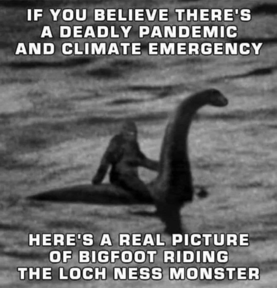 Real Picture of Bigfoot riding Lock Ness Monster