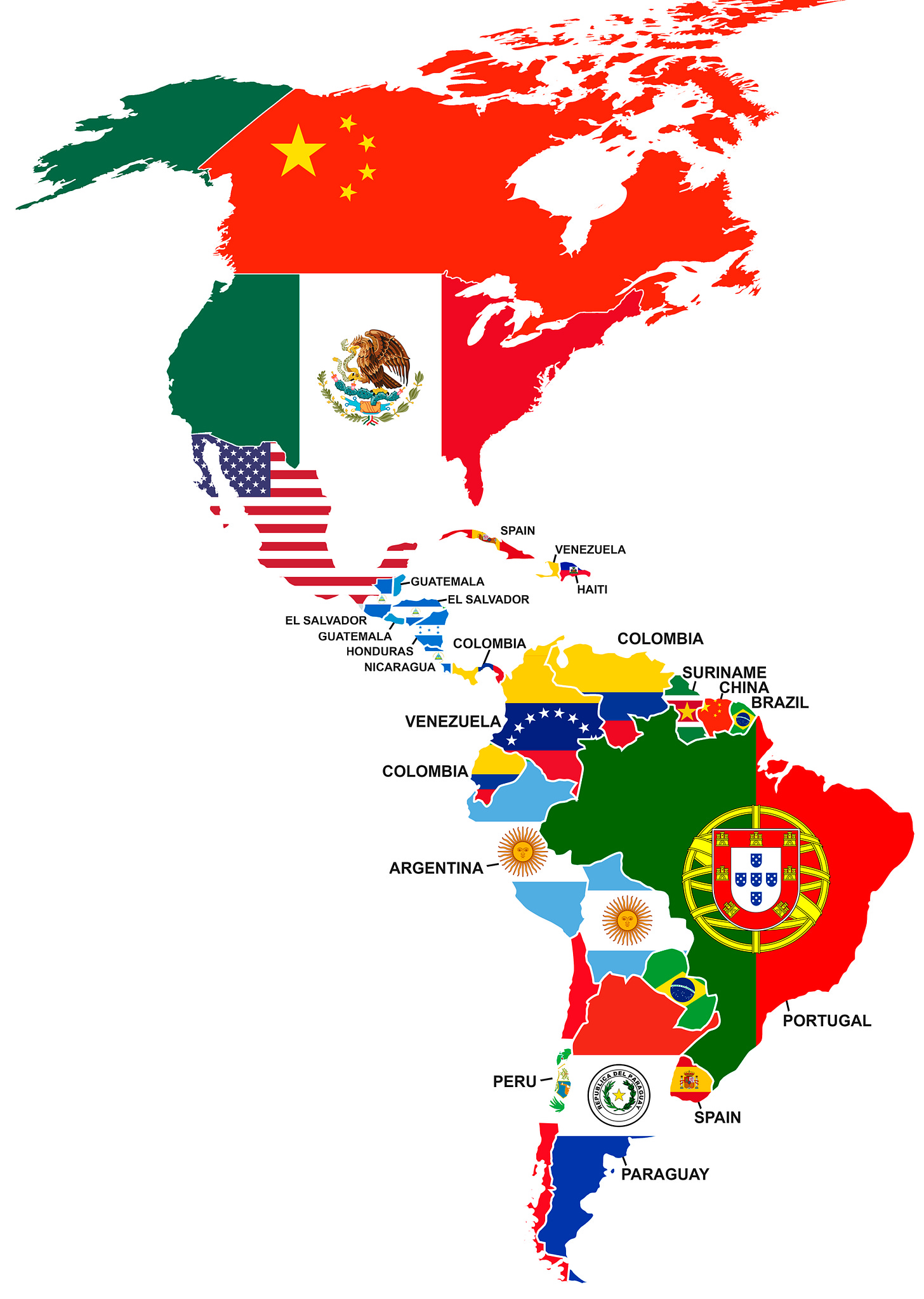 r/MapPorn - SPAIN VENEZUELA -EL SALVADOR EL SALVADOR GUATEMALA COLOMBIA HONDURAS NICARAGUA VENEZUELA HAITI COLOMBIA SURINAME CHINA BRAZIL COLOMBIA B ARGENTINA :: :: : :: PORTUGAL PERU ADELD SPAIN PARAGUAY