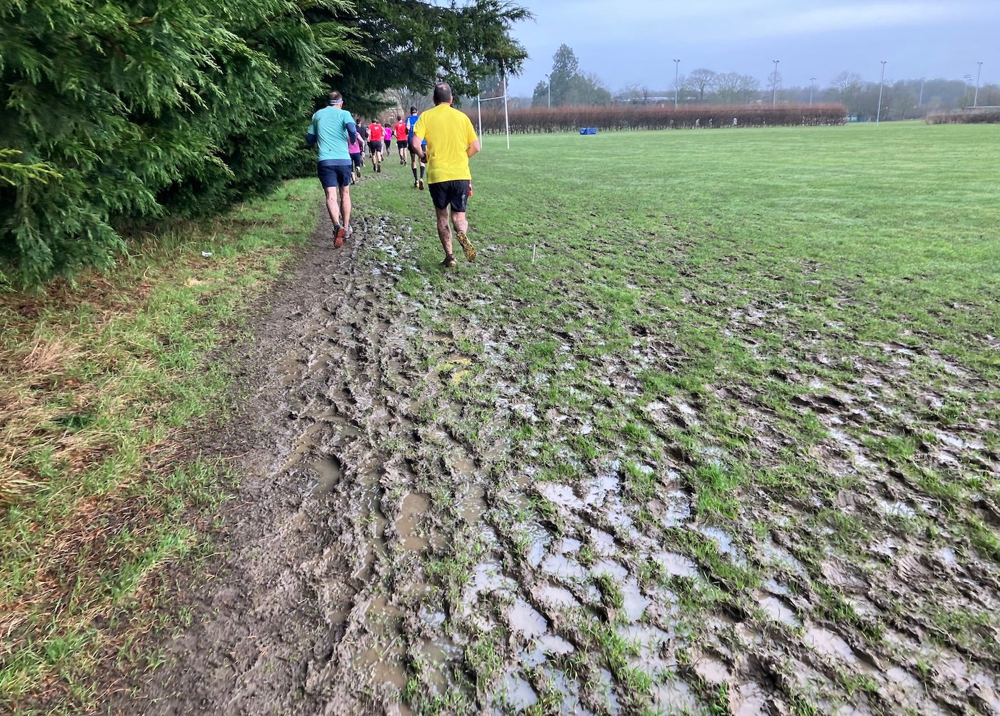 Very muddy field with no easy path