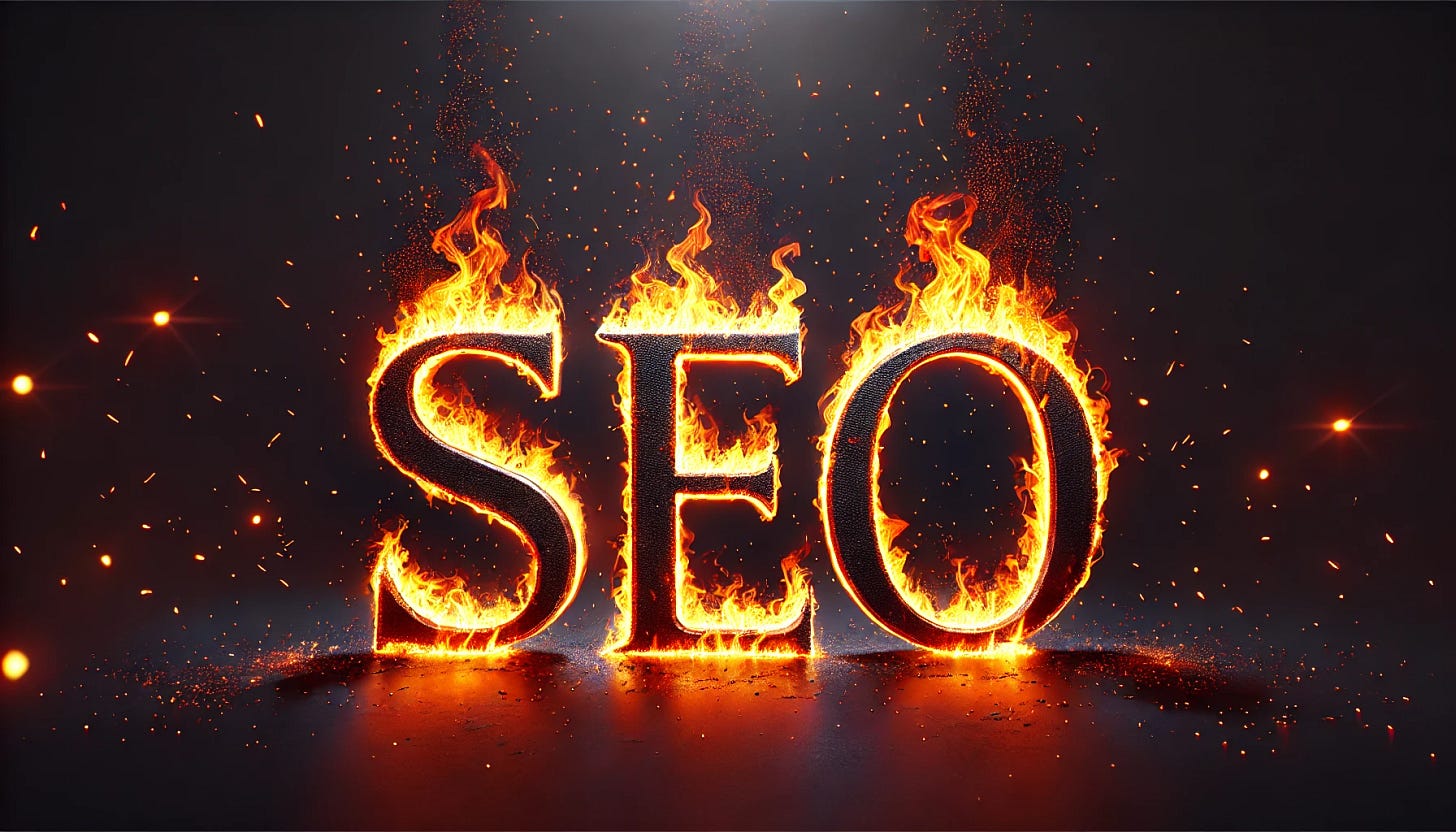 letters S E O in flames (SEO tips)
