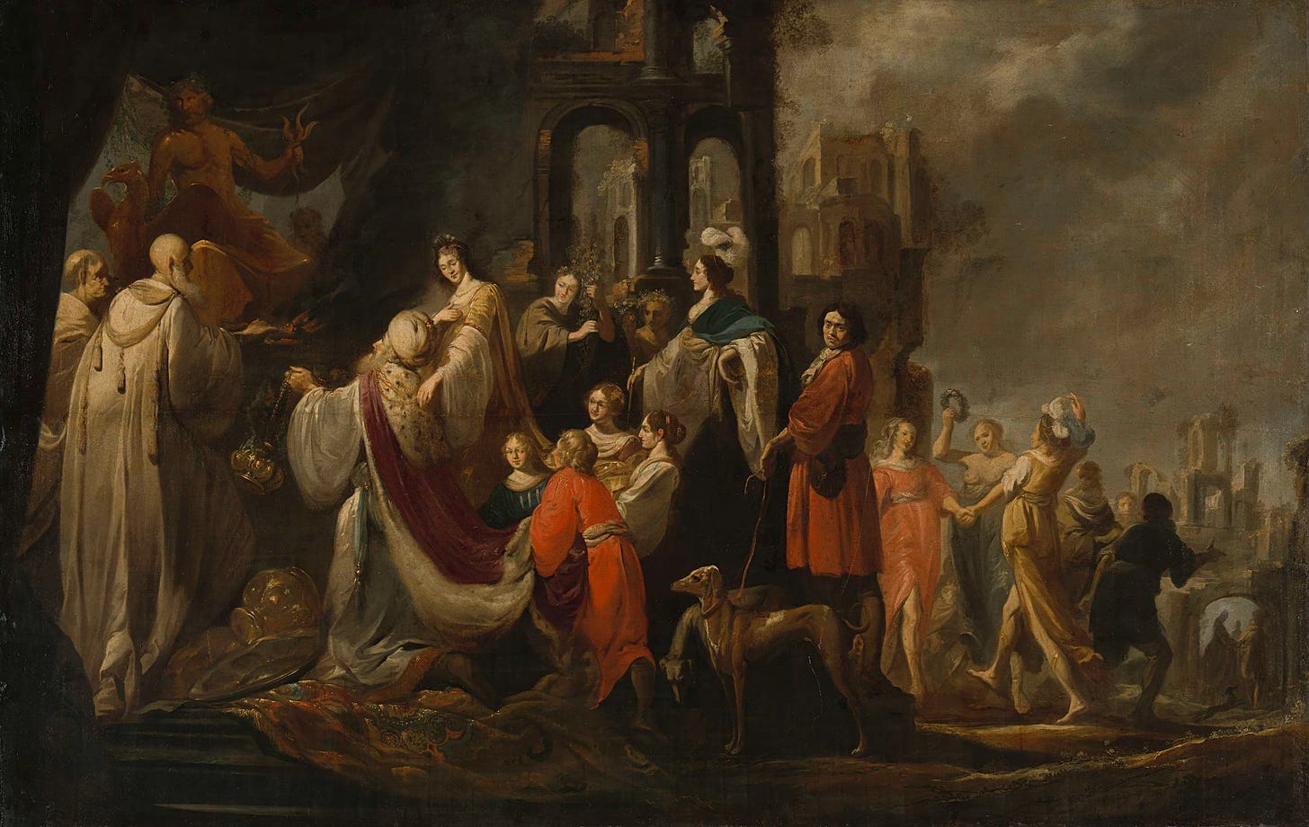 The idolatry of King Solomon. 1635 - 1655 Painting | Jacob Hogers Oil ...