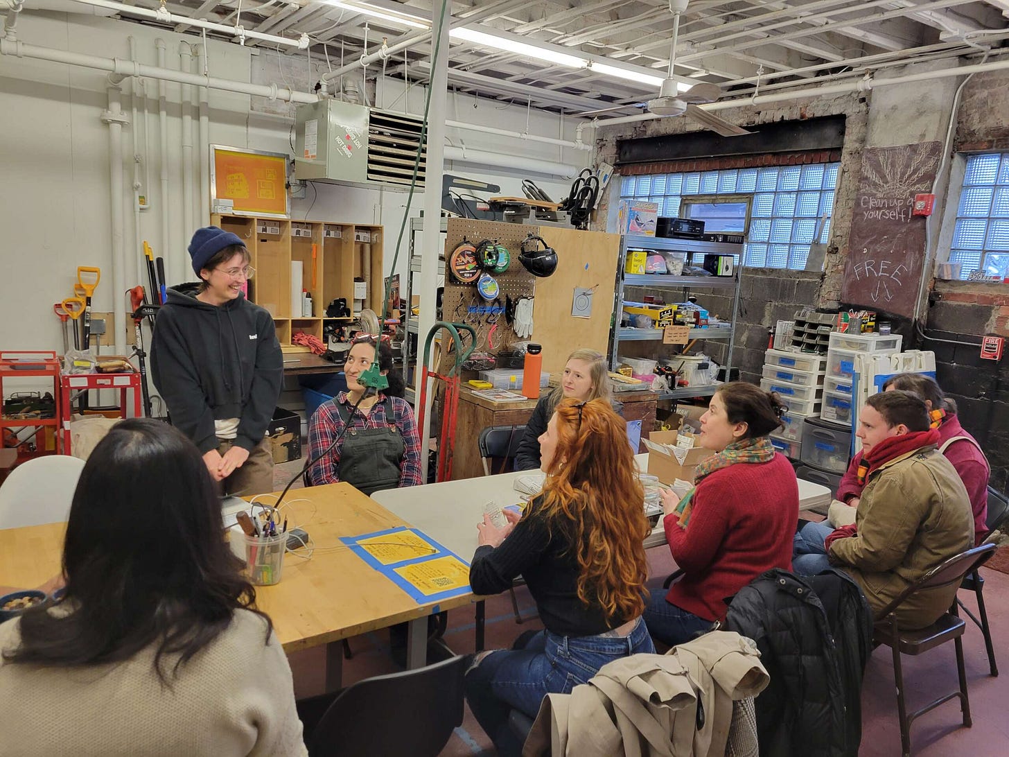 An instructor leads a seed starting workshop at PVD Things in March 2024.