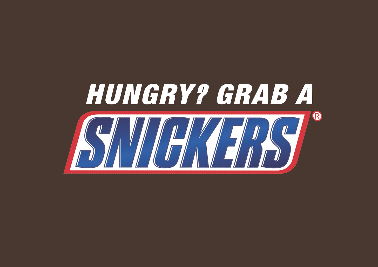This Snickers ad relies on recency bias to get you to grab a Snickers when you're hungry.