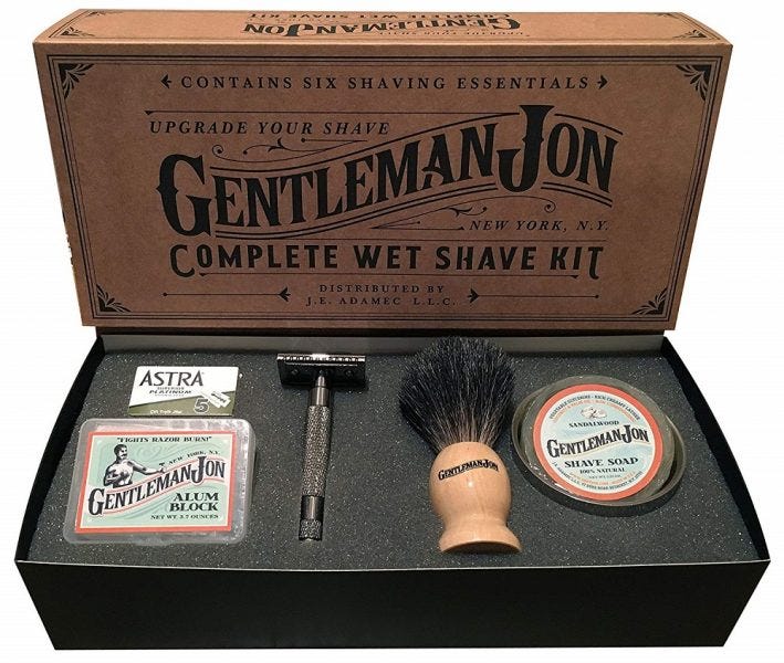 Gentleman Jon Deluxe Wet Shave Kit 2019 hottest holiday mens skincare shaving gift ideas